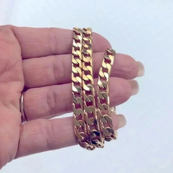 Heavy 26” 18k Gold Filled Diamond Cut Curb Chain Necklace NWT - Picture 1 of 9